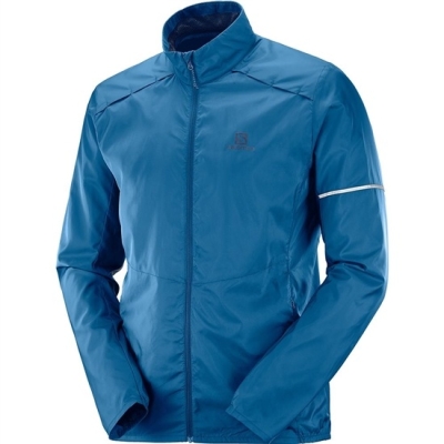 Men's Salomon AGILE WIND JKT M Midlayers Blue | US-UOIA507