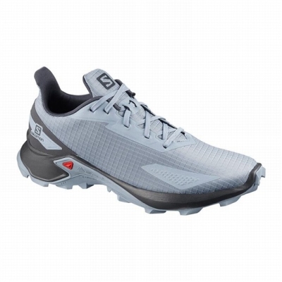 Men's Salomon ALPHACROSS BLAST Trail Running Shoes Grey Blue / Grey Blue | US-WBKQ603