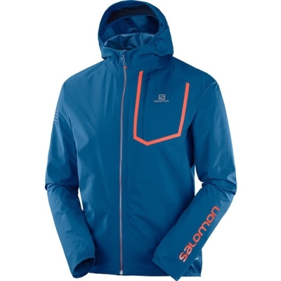 Men's Salomon BONATTI PRO WP JKT M Jackets Blue | US-WUEY139