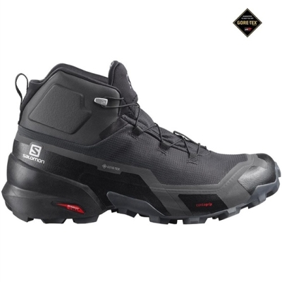 Men's Salomon CROSS HIKE MID GORE-TEX Hiking Boots Black | US-DASI436