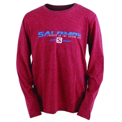 Men's Salomon FAST FORWARD LS M T Shirts Red | US-ZNDM094