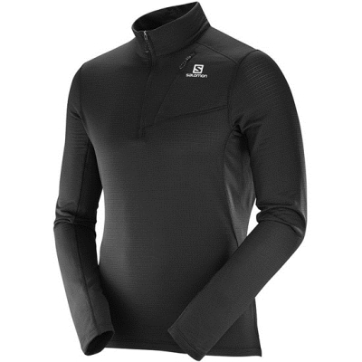 Men's Salomon GRID HZ MID M Midlayers Black | US-MJQK368