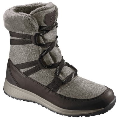 Men's Salomon HEIKA CS WP Winter Boots Dark Grey / Black | US-QCPA125