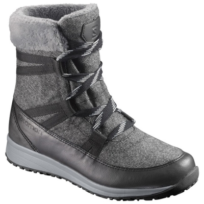 Men's Salomon HEIKA CS WP Winter Boots Grey / Black | US-BJIH381