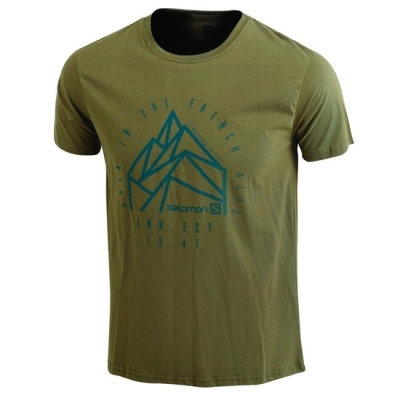 Men's Salomon JETLAG SS M T Shirts Olive | US-BFXM590