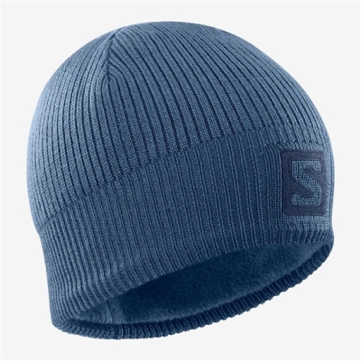 Men's Salomon LOGO Hats Navy | US-ISYA571