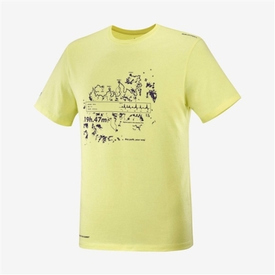 Men's Salomon OUTLIFE GRAPHIC SALOMONOTONE SS M Short Sleeve T Shirts Yellow | US-FQWE213