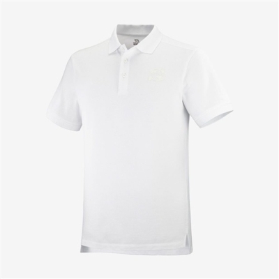 Men's Salomon OUTLIFE SS POLO M Short Sleeve T Shirts White | US-FOGM259