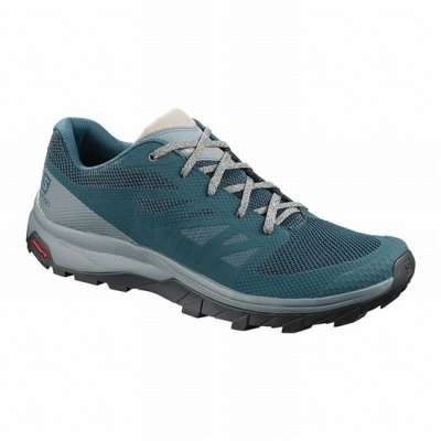 Men's Salomon OUTLINE Hiking Shoes Blue | US-MKCU368