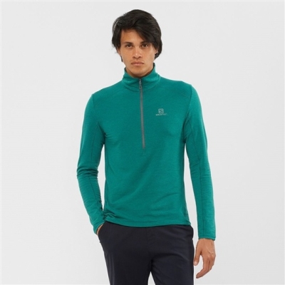 Men's Salomon OUTLINE Midlayers Green | US-MHCR312