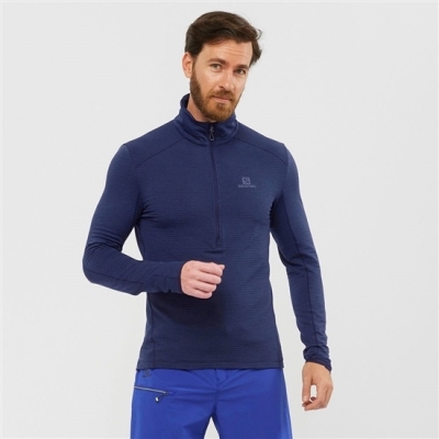 Men's Salomon OUTLINE Midlayers Navy | US-ANXD602