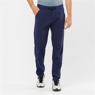 Men's Salomon OUTRACK TAPERED Pants Navy | US-HRIS547