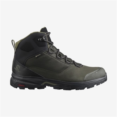 Men's Salomon OUTWARD GORE-TEX Hiking Boots Olive Green | US-BXWY537