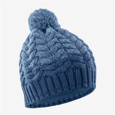 Men's Salomon POLY Beanie Blue | US-OZKX246