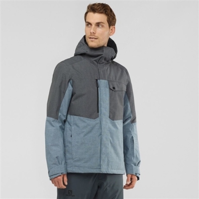 Men's Salomon POWDERSTASH M Ski Jackets Ashley Blue | US-LEAC760