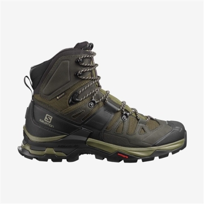 Men's Salomon QUEST 4 GORE-TEX Hiking Boots Olive | US-EDBI285