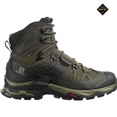 Men's Salomon QUEST 4 GORE-TEX Hiking Boots Olive | US-JRTL718