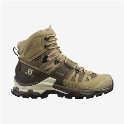 Men's Salomon QUEST 4 GORE-TEX Hiking Boots Khaki | US-TNZS941