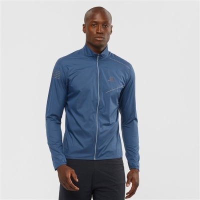 Men's Salomon SENSE M Windbreaker Dark Denim | US-JBNO516