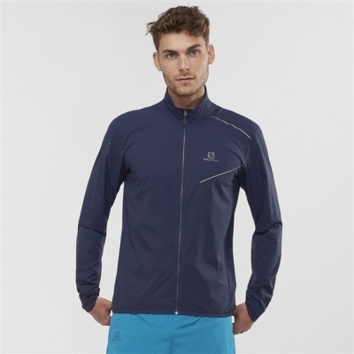 Men's Salomon SENSE M Windbreaker Navy | US-CIBE695