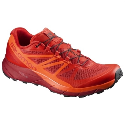 Men's Salomon SENSE RIDE Trail Running Shoes Dark Red / Orange | US-EFNH452