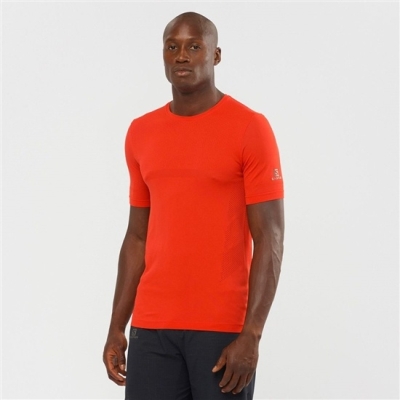 Men's Salomon SENSE SEAMLESS M Short Sleeve T Shirts Orange | US-ZSGH326