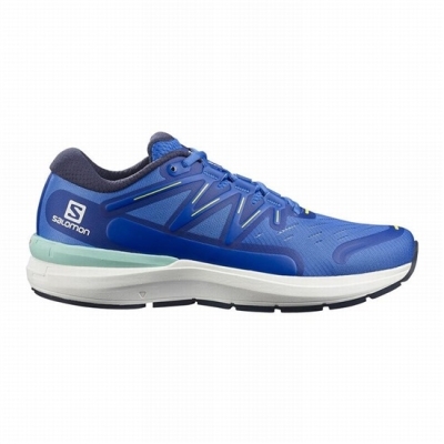 Men's Salomon SONIC 4 CONFIDENCE Road Running Shoes Blue / White | US-LIHF248