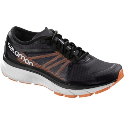 Men's Salomon SONIC RA Running Shoes Black / White | US-LNQH137