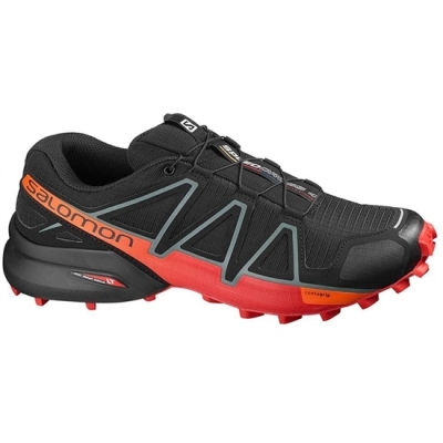 Men's Salomon SPEEDCROSS 4 Running Shoes Black | US-WQFN581