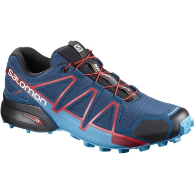 Men's Salomon SPEEDCROSS 4 Trail Running Shoes Navy / Black | US-KBEJ483