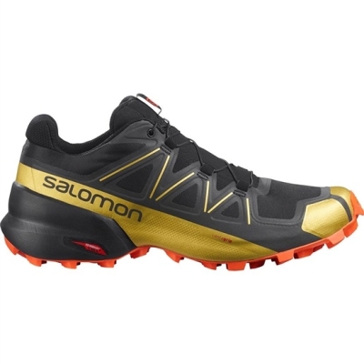 Men's Salomon SPEEDCROSS 5 GTS Trail Running Shoes Black | US-BCEQ238