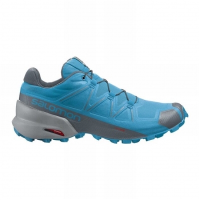 Men's Salomon SPEEDCROSS 5 Trail Running Shoes Blue | US-EYAL596