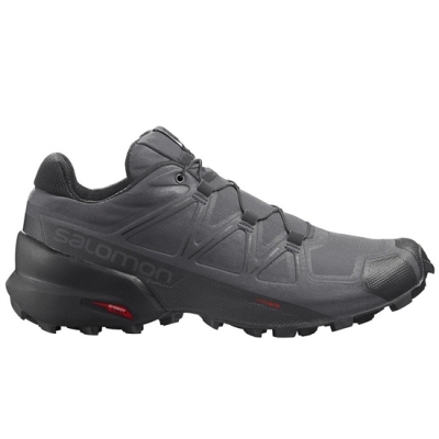 Men's Salomon SPEEDCROSS 5 Trail Running Shoes Black | US-JHRF451