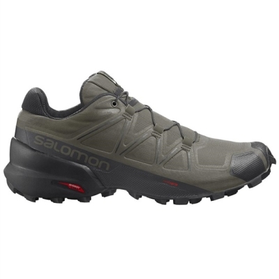 Men's Salomon SPEEDCROSS 5 Trail Running Shoes Olive | US-NAHO527