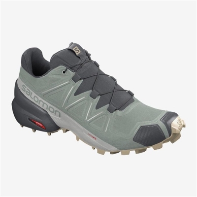 Men's Salomon SPEEDCROSS 5 Trail Running Shoes Green | US-OGQY742