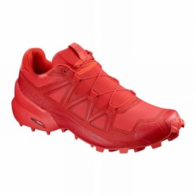 Men's Salomon SPEEDCROSS 5 Trail Running Shoes Red | US-SDYB819