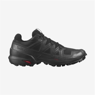 Men's Salomon SPEEDCROSS 5 Trail Running Shoes Black | US-WBQL172