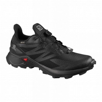 Men's Salomon SUPERCROSS BLAST GTX Trail Running Shoes Black | US-GZJQ193