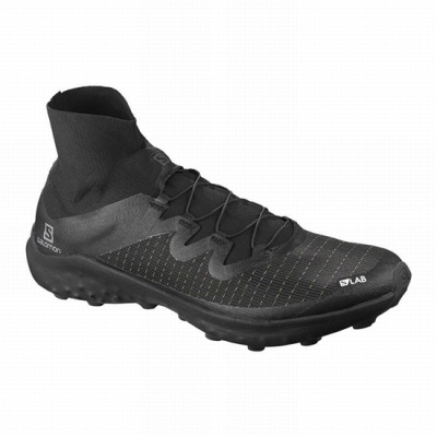 Men's Salomon S/LAB CROSS Trail Running Shoes Black / White | US-NJQS418