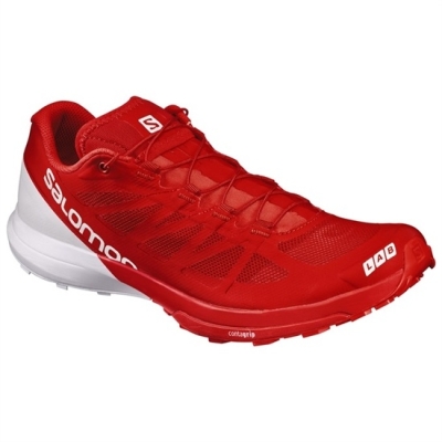 Men's Salomon S/LAB SENSE 6 Trail Running Shoes Red / White | US-FVKI135