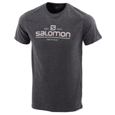 Men's Salomon TIME TO PLAY SS M T Shirts Grey | US-EHBQ073