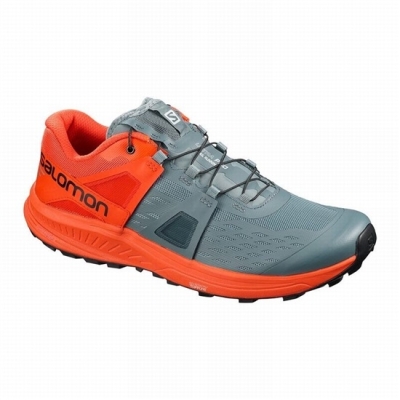 Men's Salomon ULTRA /PRO Trail Running Shoes Grey / Orange | US-NYFA476