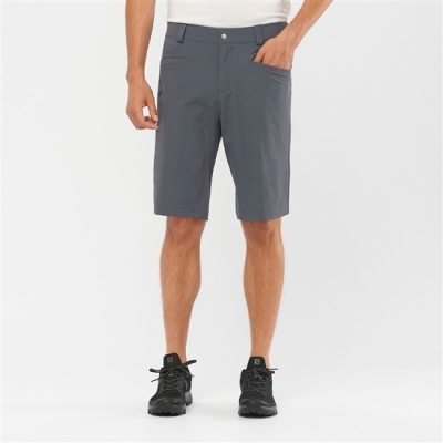 Men's Salomon WAYFARER ALL SEASON STRAIGHT M Shorts Dark Gery | US-LZPY682