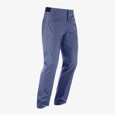 Men's Salomon WAYFARER TAPERED DENIM Pants Indigo | US-REHM249