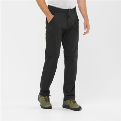 Men's Salomon WAYFARER ZIP OFF M Pants Black | US-IDPM138