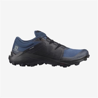 Men's Salomon WILDCROSS Trail Running Shoes Dark Denim / Black / Navy | US-JLMV854