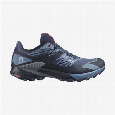 Men's Salomon WINGS SKY GORE-TEX Trail Running Shoes Navy / Red | US-RWSO517