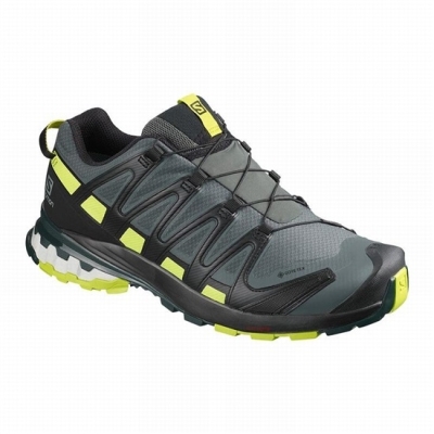 Men's Salomon XA PRO 3D V8 GORE-TEX Hiking Shoes Black / Light Green | US-UPDT980