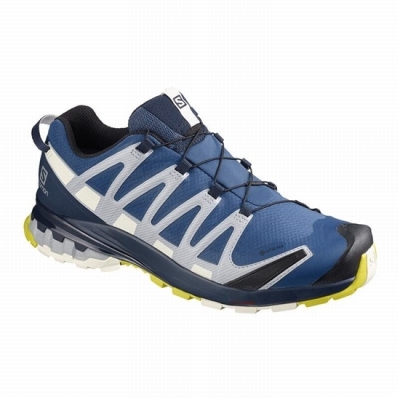 Men's Salomon XA PRO 3D V8 GORE-TEX Trail Running Shoes Navy | US-SQRO764