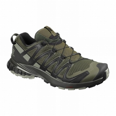 Men's Salomon XA PRO 3D V8 Hiking Shoes Olive | US-OVAZ426